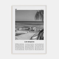 Los Roques Poster White Wood / 8x12 in Nbourhood Travel B&W Poster