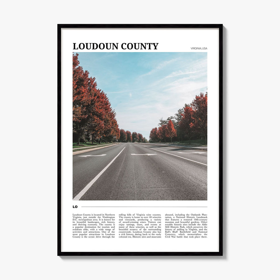 Loudoun County Travel Poster, framed poster mockup