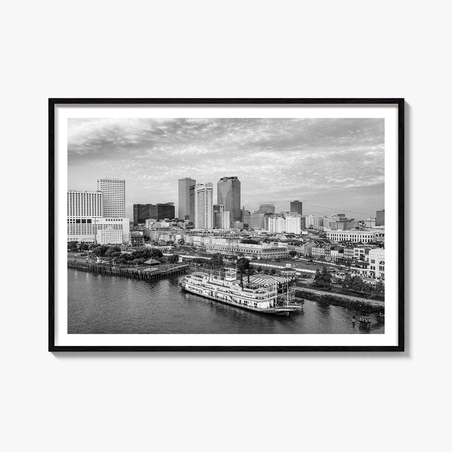 Louisiana black & white photo poster of United States – horizontal wall art, unframed print shown in interior mockup