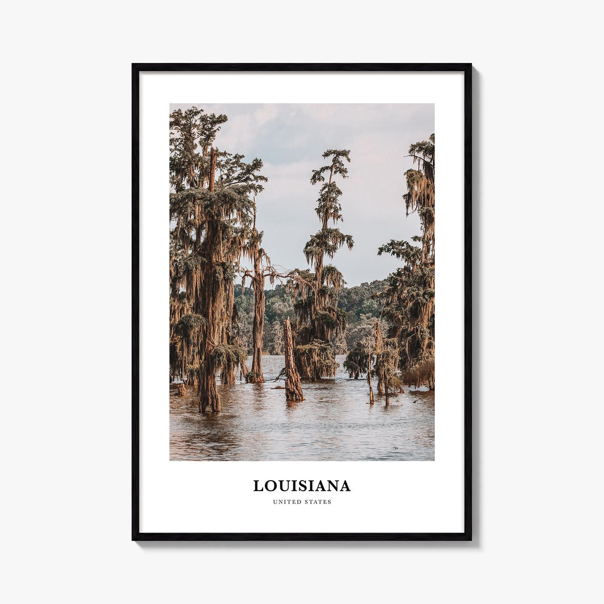 Louisiana colorful classic poster of United States – vertical wall art, unframed print shown in interior mockup