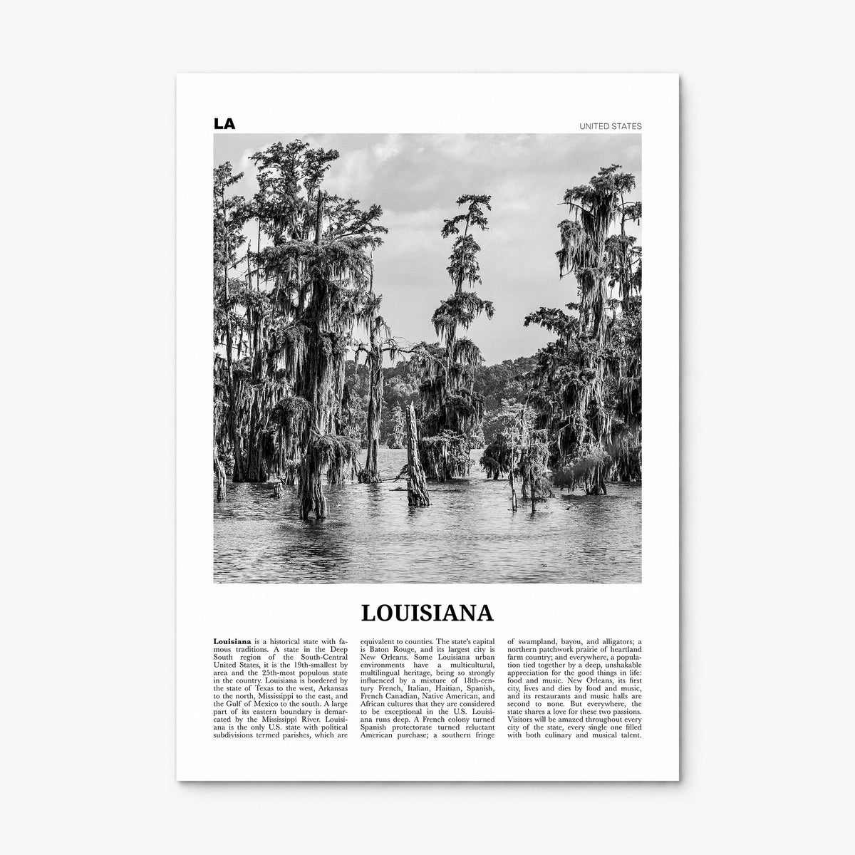 Louisiana Newspaper No 1 Poster, print only (unframed)