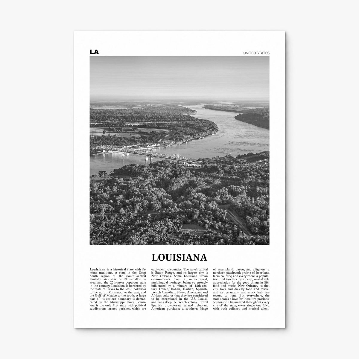 Louisiana Newspaper No 2 Poster, print only (unframed)