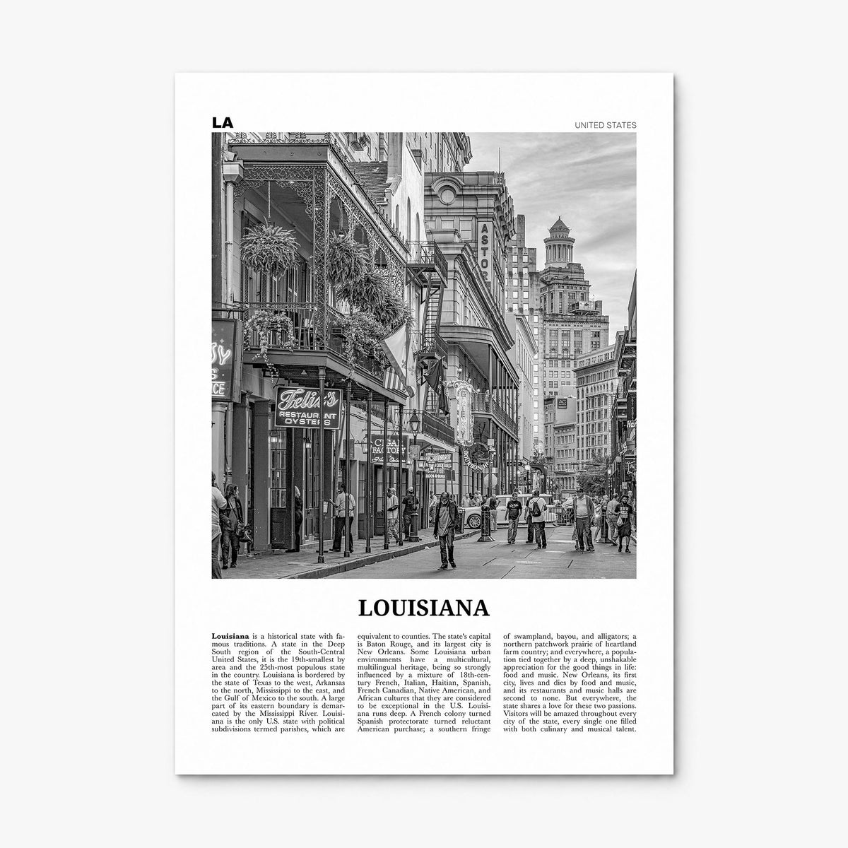 Louisiana Newspaper No 3 Poster, print only (unframed)