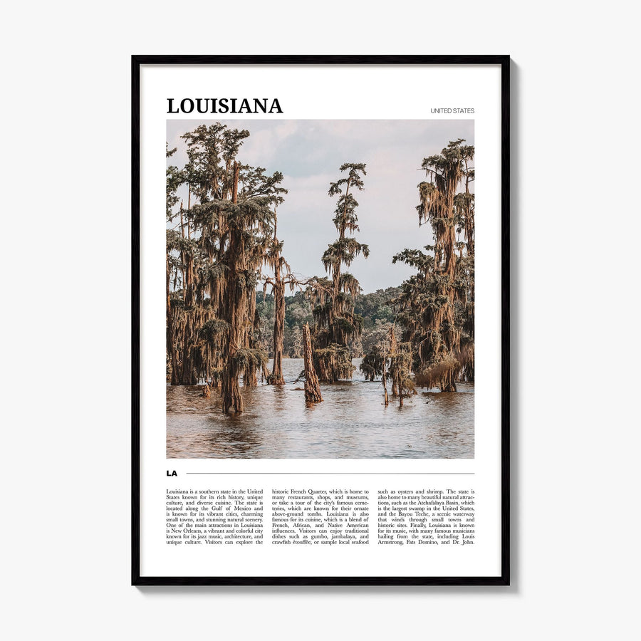 Louisiana Travel Poster, framed poster mockup
