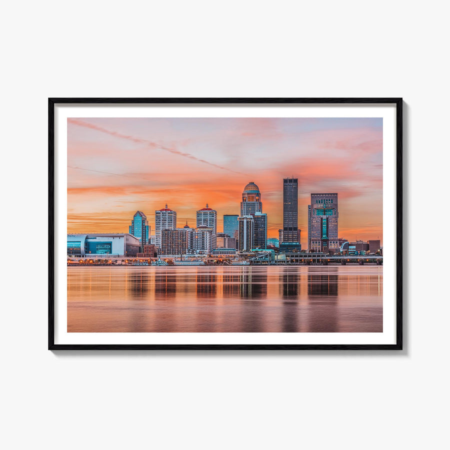 Louisville colorful photo poster of Kentucky, USA – horizontal wall art, unframed print shown in interior mockup