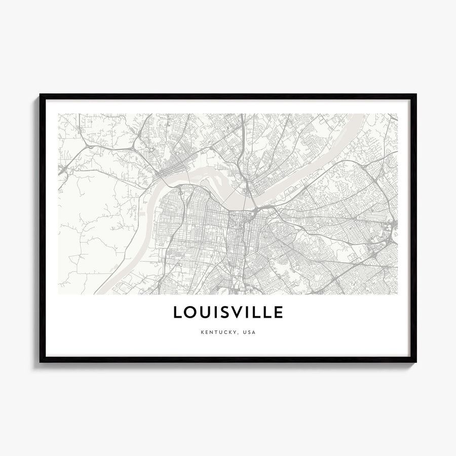 Louisville Map Poster, framed poster mockup