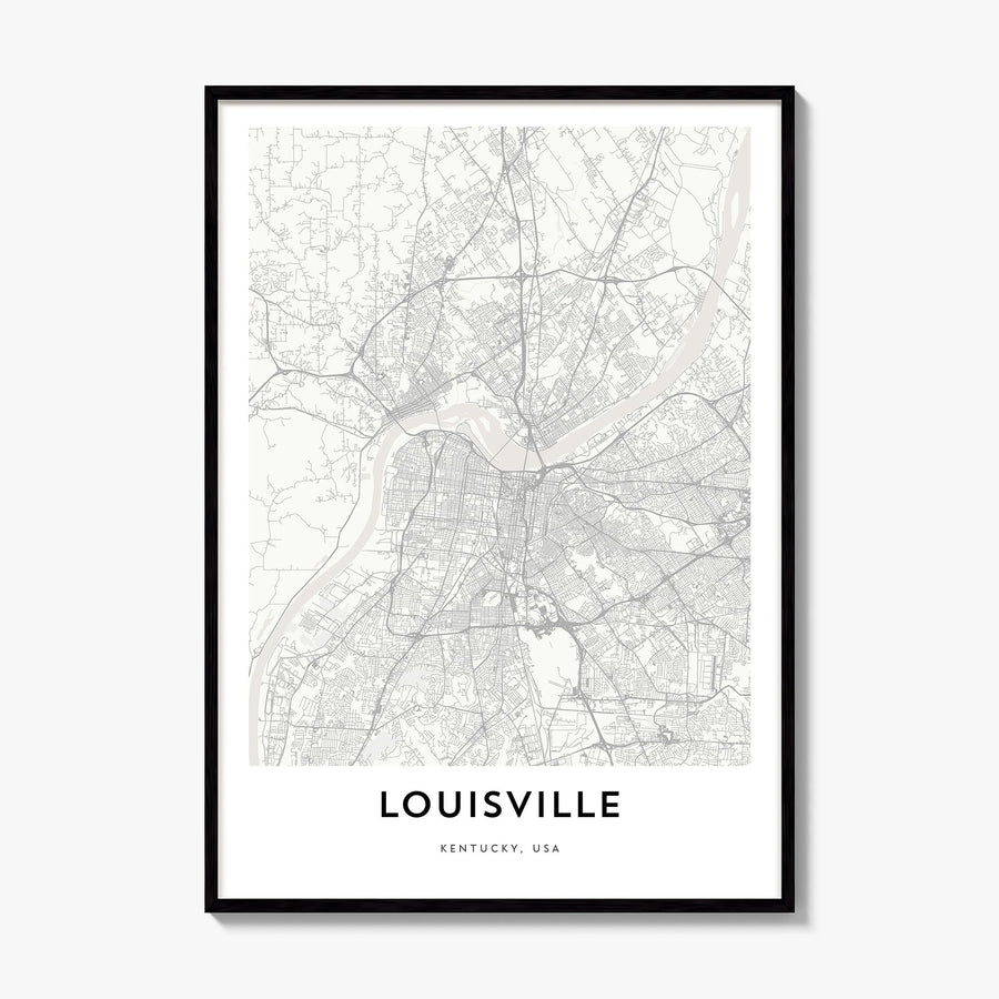 Louisville Map Poster, framed poster mockup