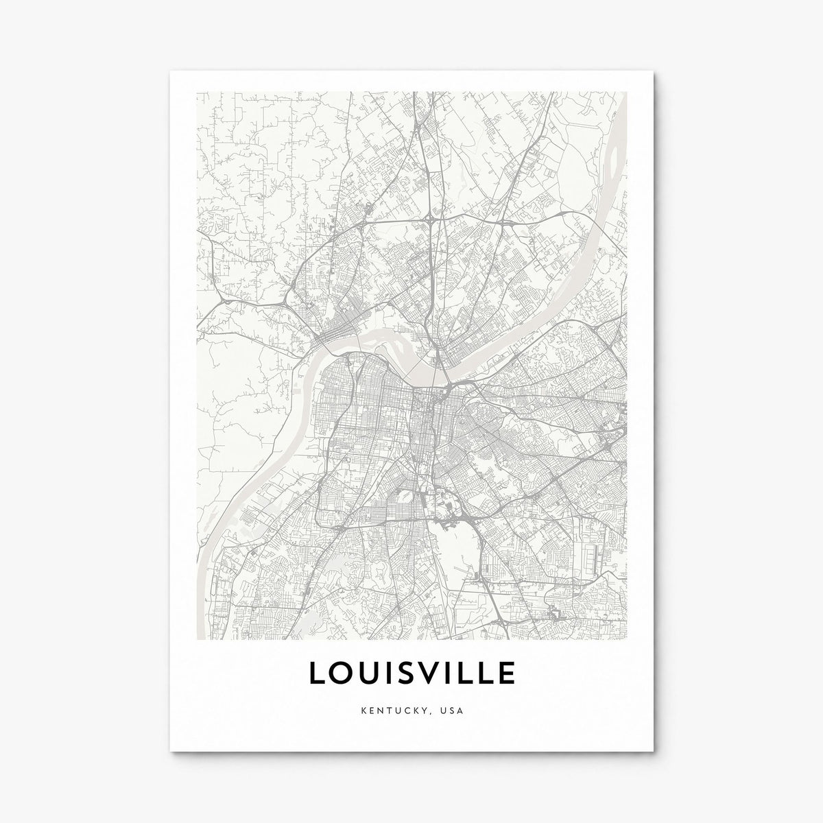 Louisville Map Poster, print only (unframed)