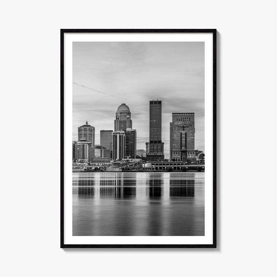 Louisville no. 1 black & white photo poster of Kentucky, USA – vertical wall art, unframed print shown in interior mockup
