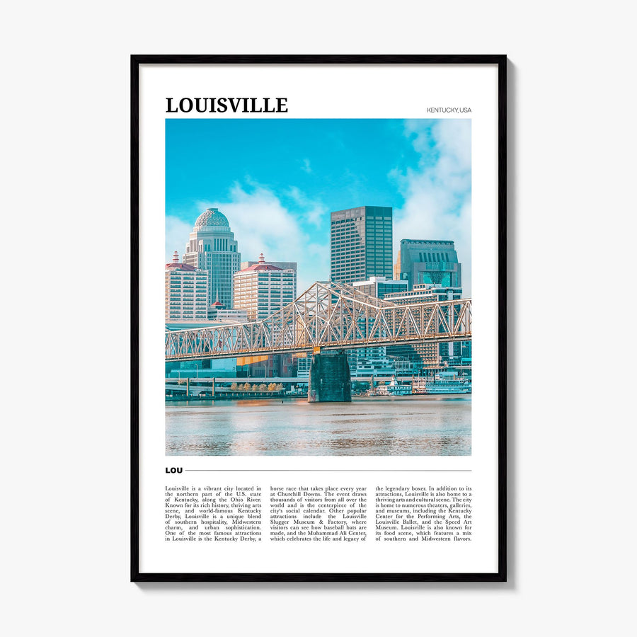 Louisville Travel Poster, framed poster mockup