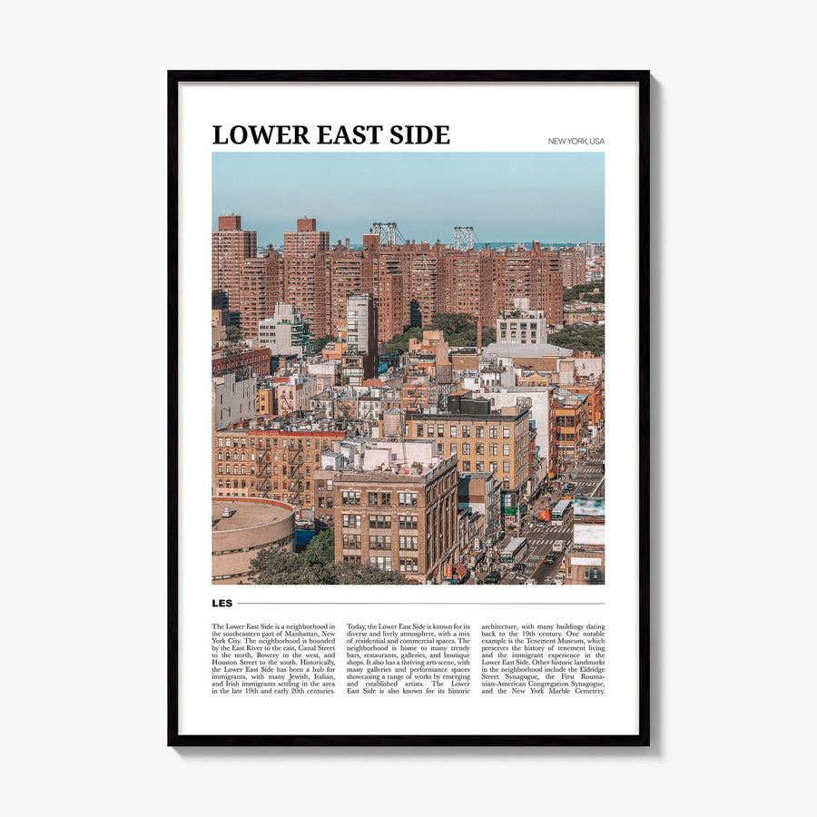 Lower East Side Travel Poster, framed poster mockup