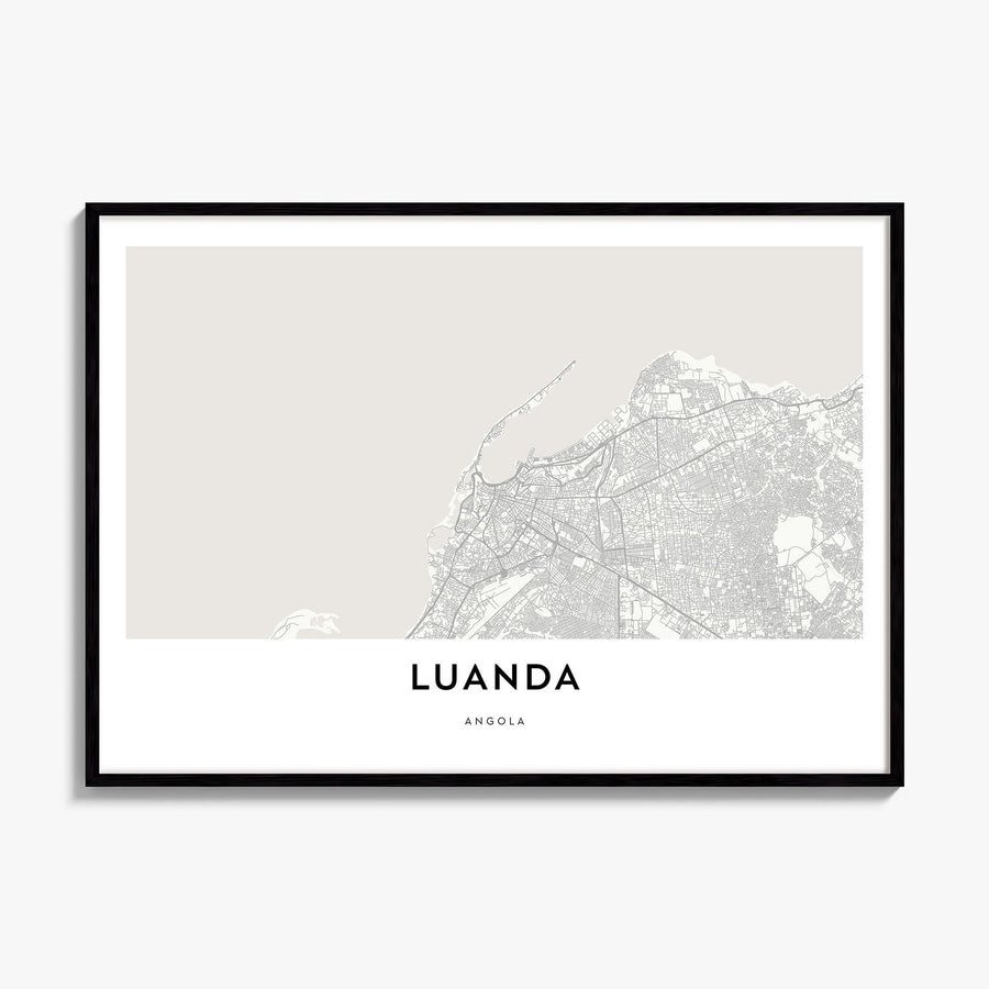 Luanda Map Poster, framed poster mockup