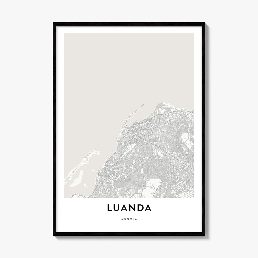 Luanda Map Poster, framed poster mockup