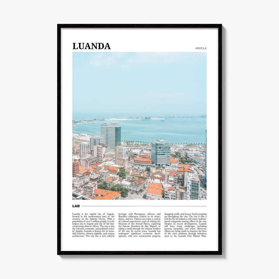 Luanda Travel Poster, framed poster mockup