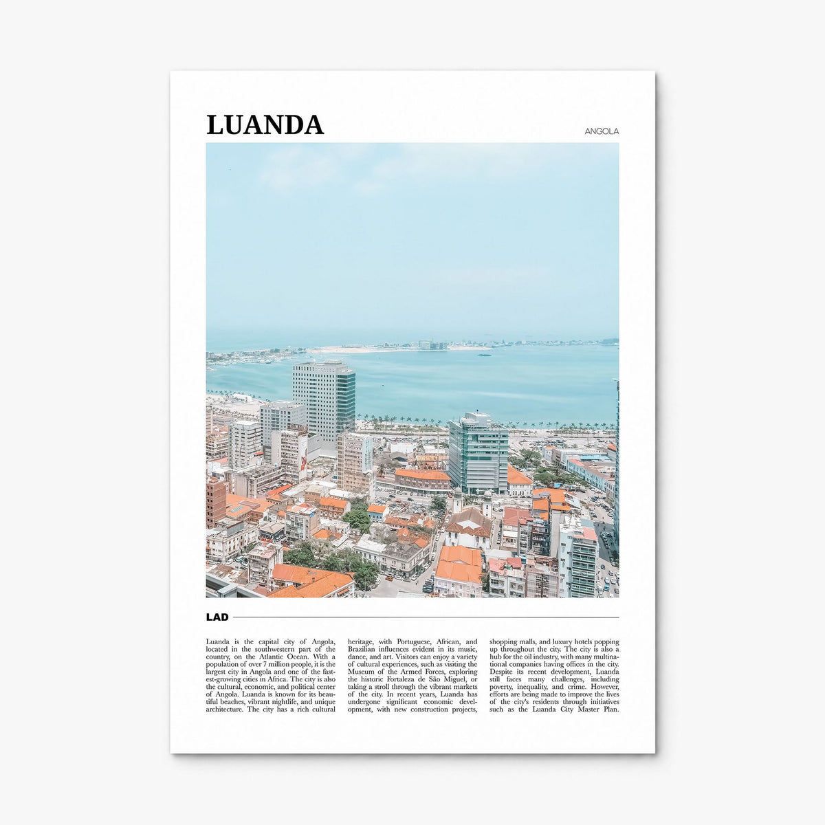 Luanda Travel Poster, print only (unframed)