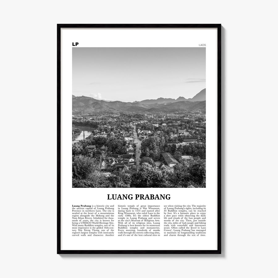 Luang Prabang Newspaper Poster, framed poster mockup