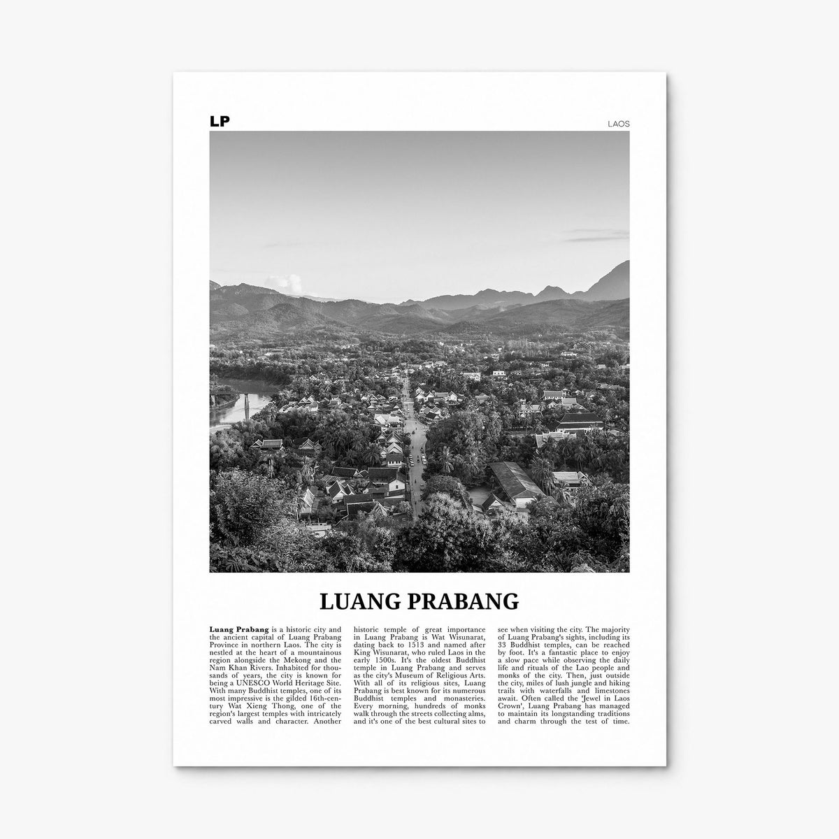 Luang Prabang Newspaper Poster, print only (unframed)