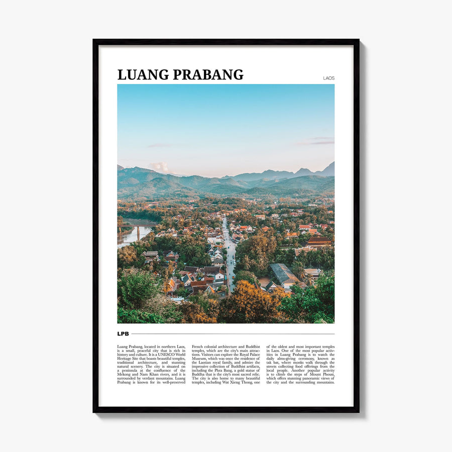 Luang Prabang Travel Poster, framed poster mockup