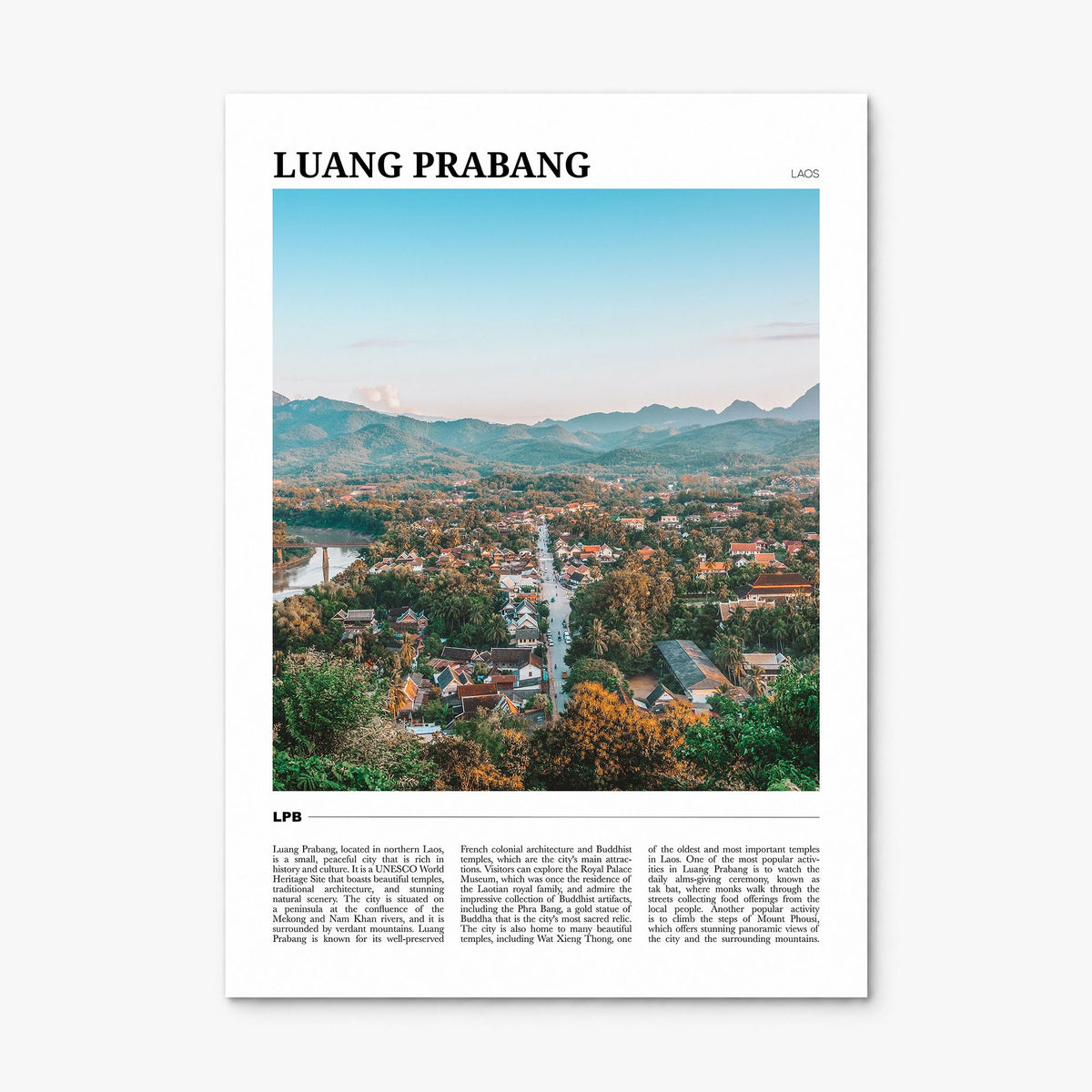 Luang Prabang Travel Poster, print only (unframed)