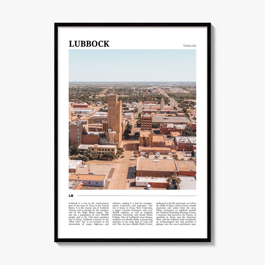 Lubbock Travel Poster, framed poster mockup