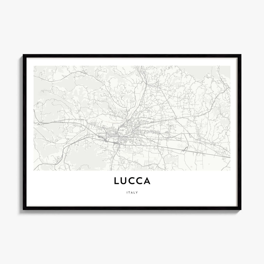 Lucca Map Poster, framed poster mockup