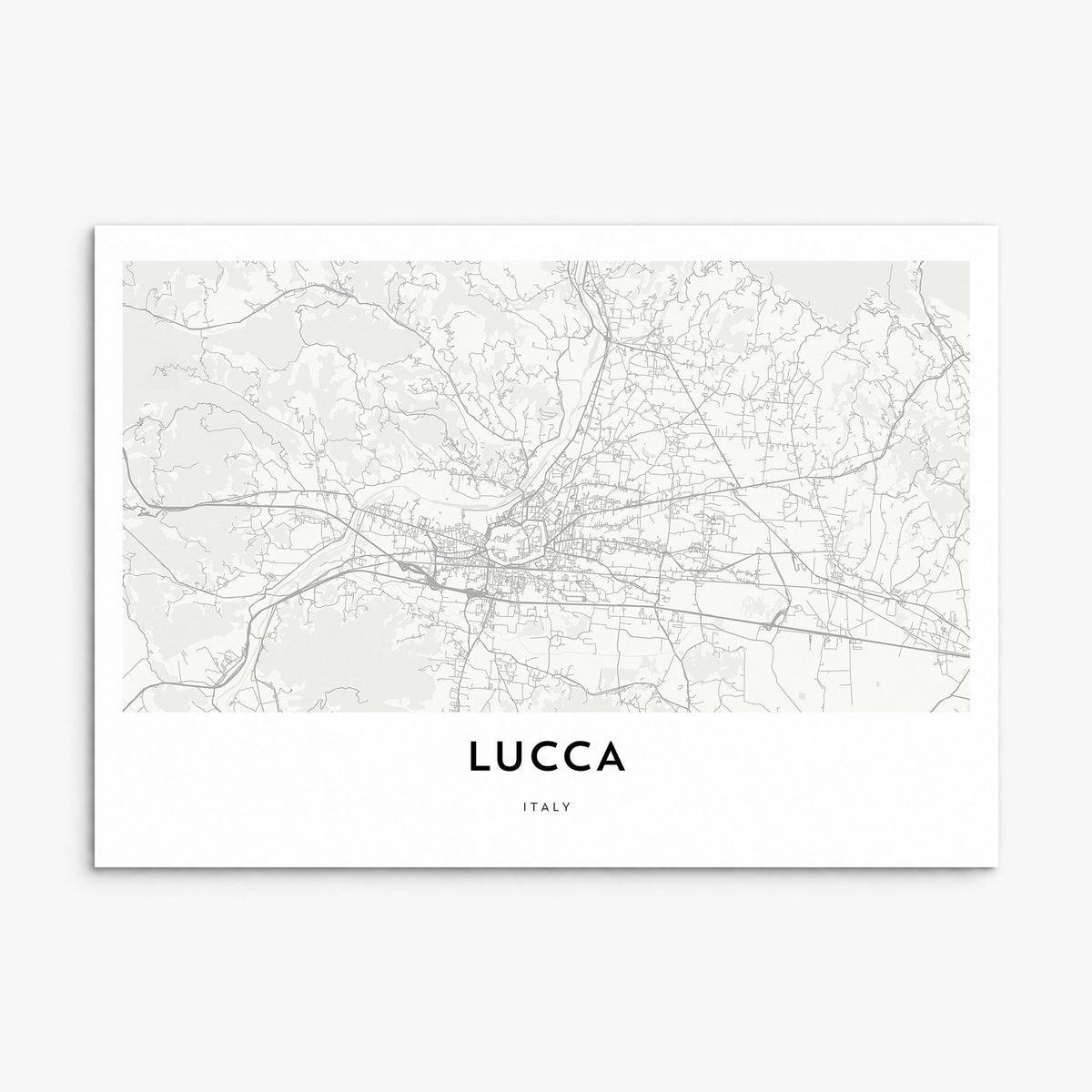 Lucca Map Poster, print only (unframed)