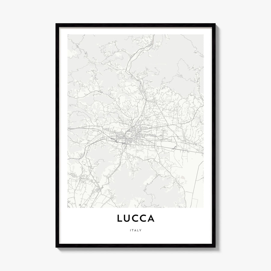 Lucca Map Poster, framed poster mockup