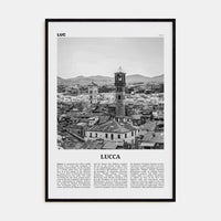 Lucca Poster Black Wood / 8x12 in Nbourhood Travel B&W Poster