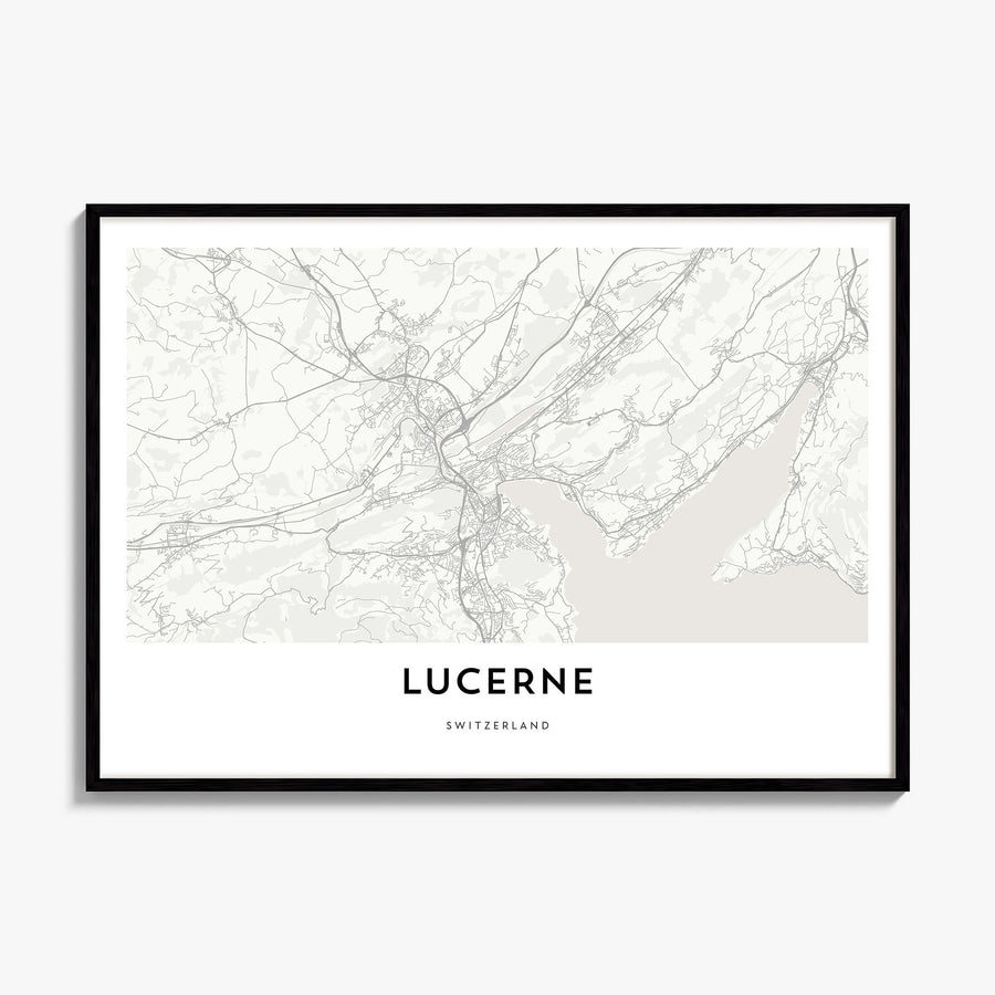 Lucerne Map Poster, framed poster mockup