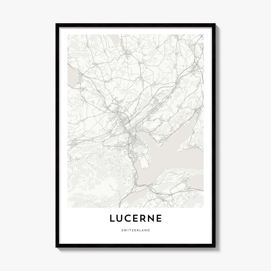 Lucerne Map Poster, framed poster mockup