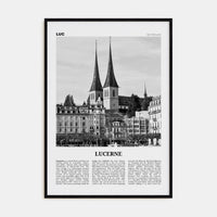 Lucerne Poster Black Wood / 8x12 in Nbourhood Travel B&W Poster