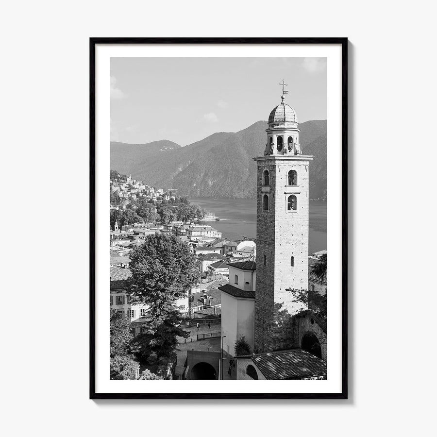 Lugano Photo Poster, framed poster mockup, white border