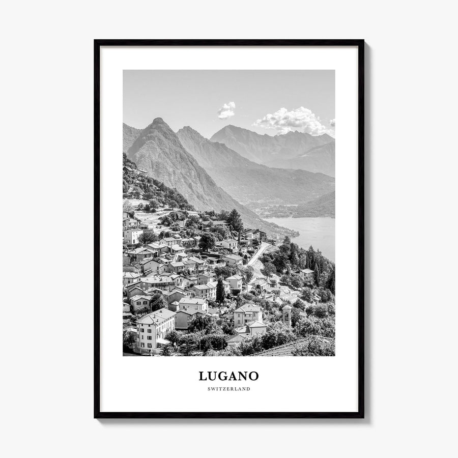 Lugano Classic Poster, framed poster mockup
