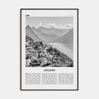 Lugano Poster None / 8x12 in Nbourhood Travel B&W Poster