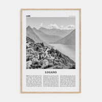 Lugano Poster Natural Wood / 8x12 in Nbourhood Travel B&W Poster