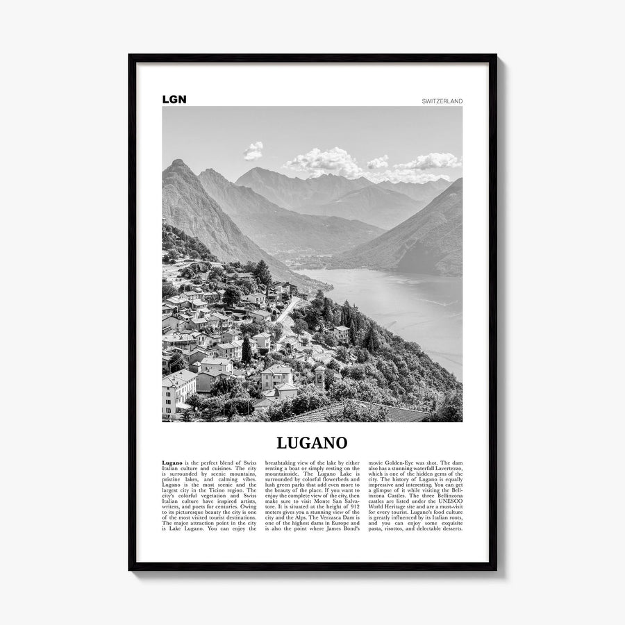 Lugano Newspaper Poster, framed poster mockup