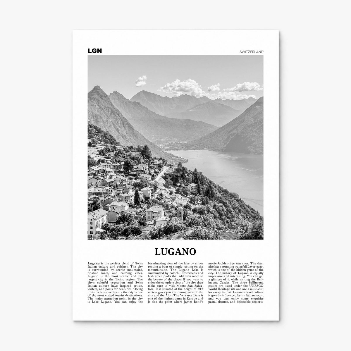 Lugano Newspaper Poster, print only (unframed)