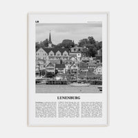 Lunenburg Poster White Wood / 8x12 in Nbourhood Travel B&W Poster