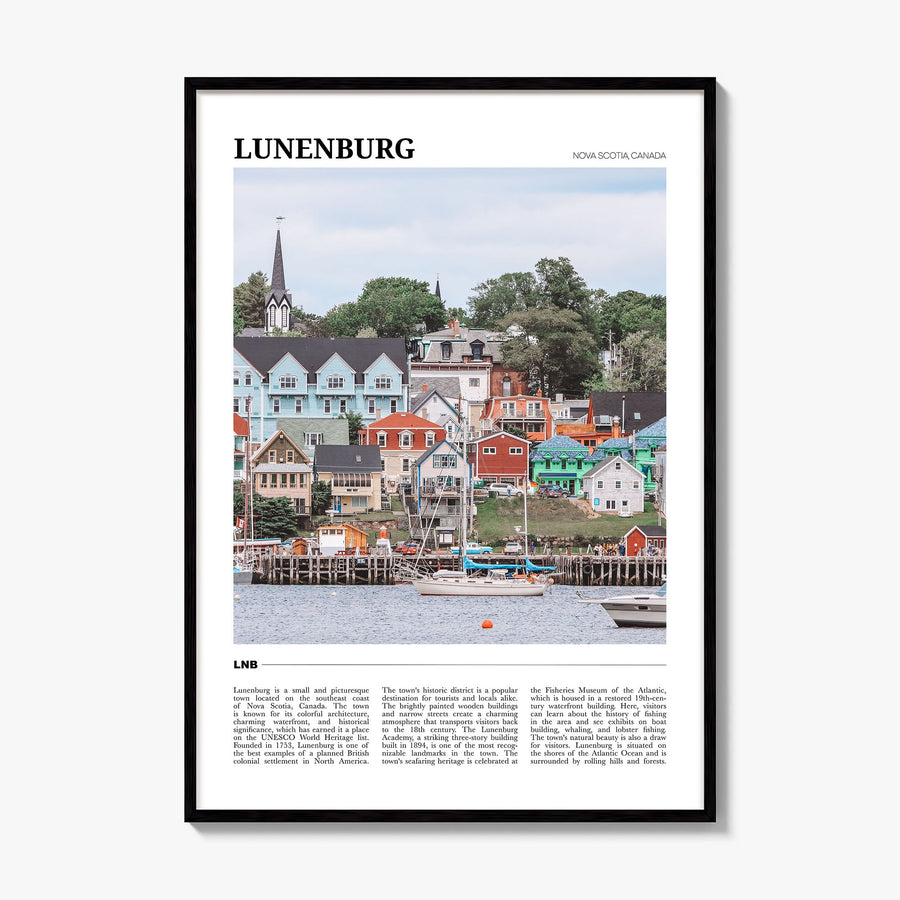 Lunenburg Travel Poster, framed poster mockup