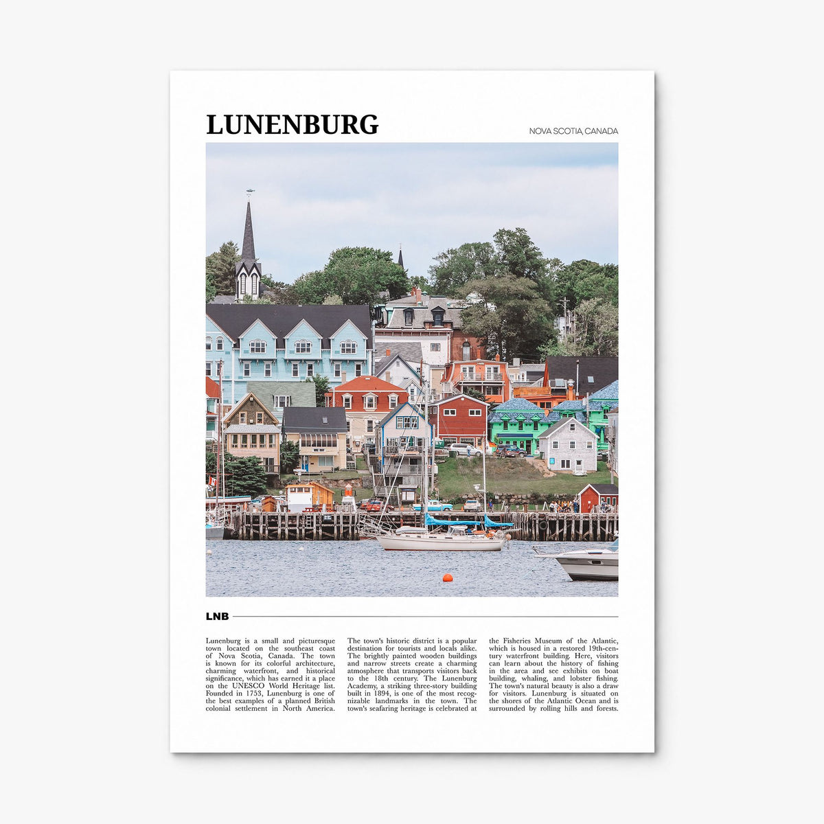 Lunenburg Travel Poster, print only (unframed)