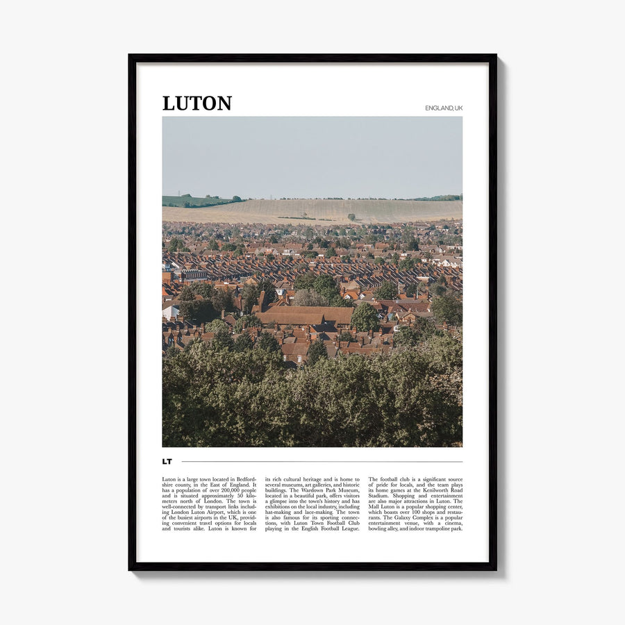 Luton Travel Poster, framed poster mockup