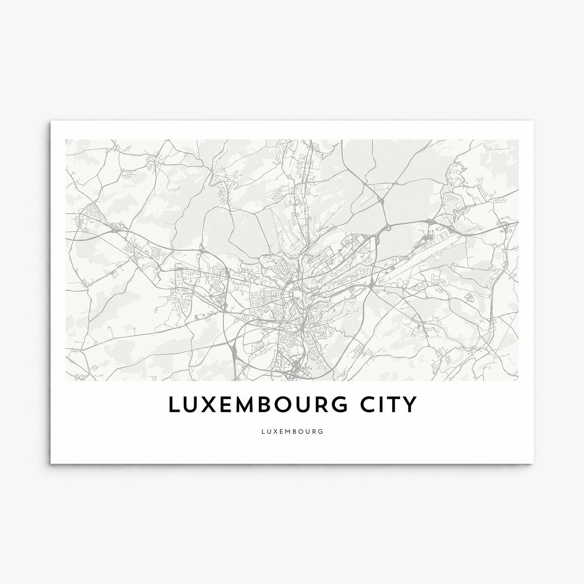 Luxembourg City Map Poster, print only (unframed)