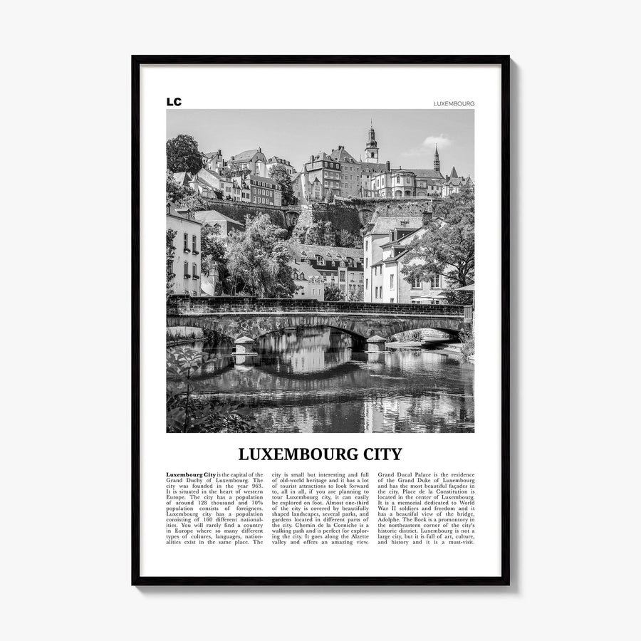 Luxembourg City Newspaper Poster, framed poster mockup