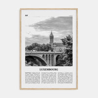 Luxembourg No 1 Poster Natural Wood / 8x12 in Nbourhood Travel B&W Poster