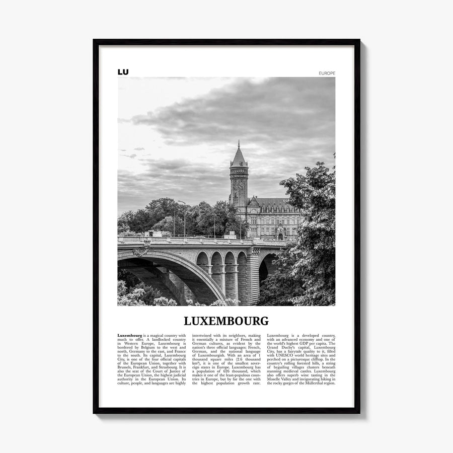 Luxembourg Newspaper No 1 Poster, framed poster mockup