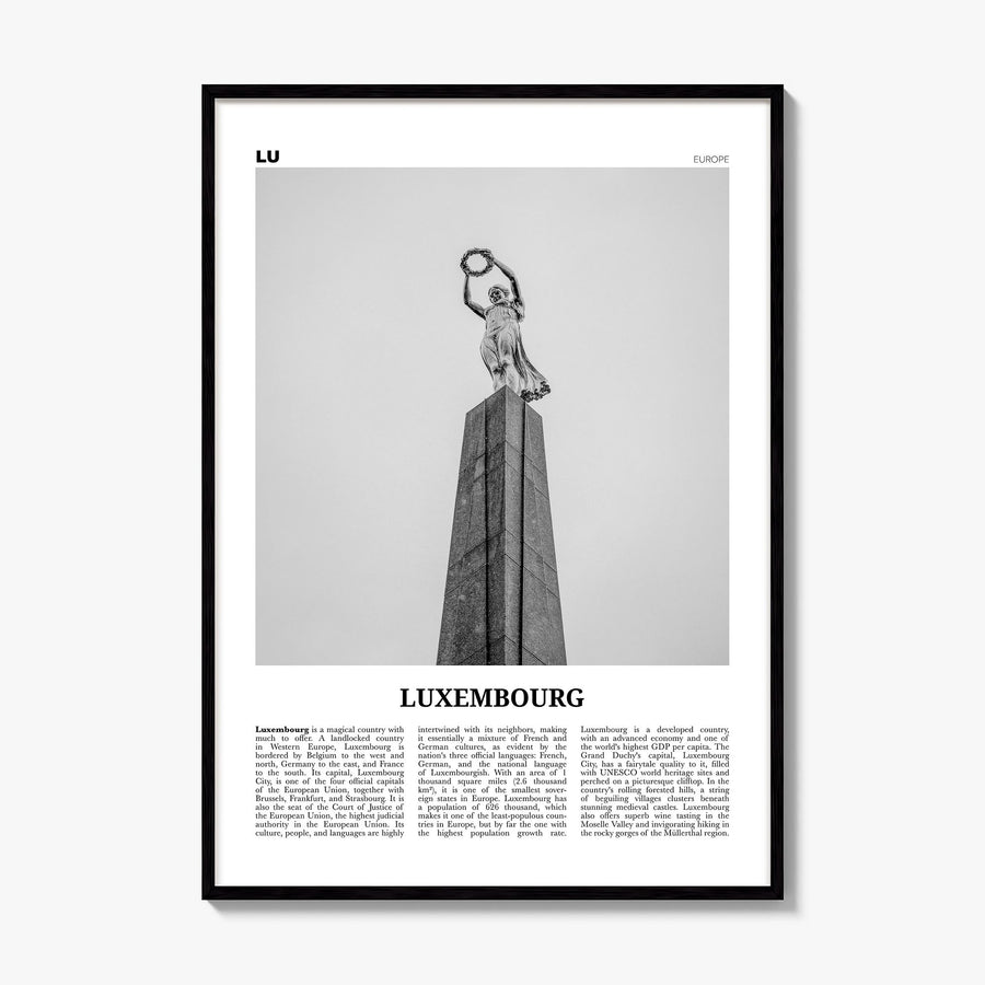 Luxembourg Newspaper No 2 Poster, framed poster mockup