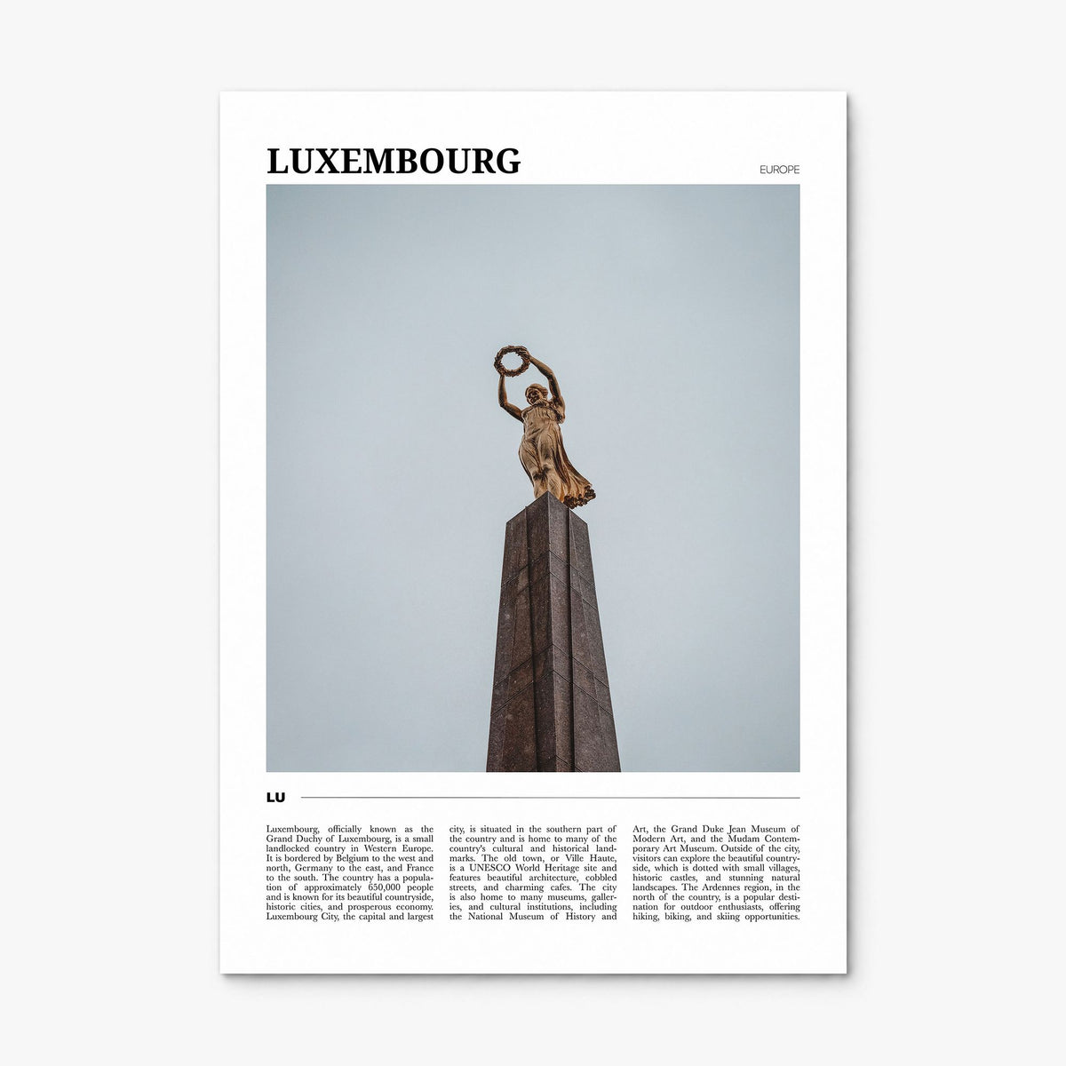Luxembourg Travel Poster, print only (unframed)