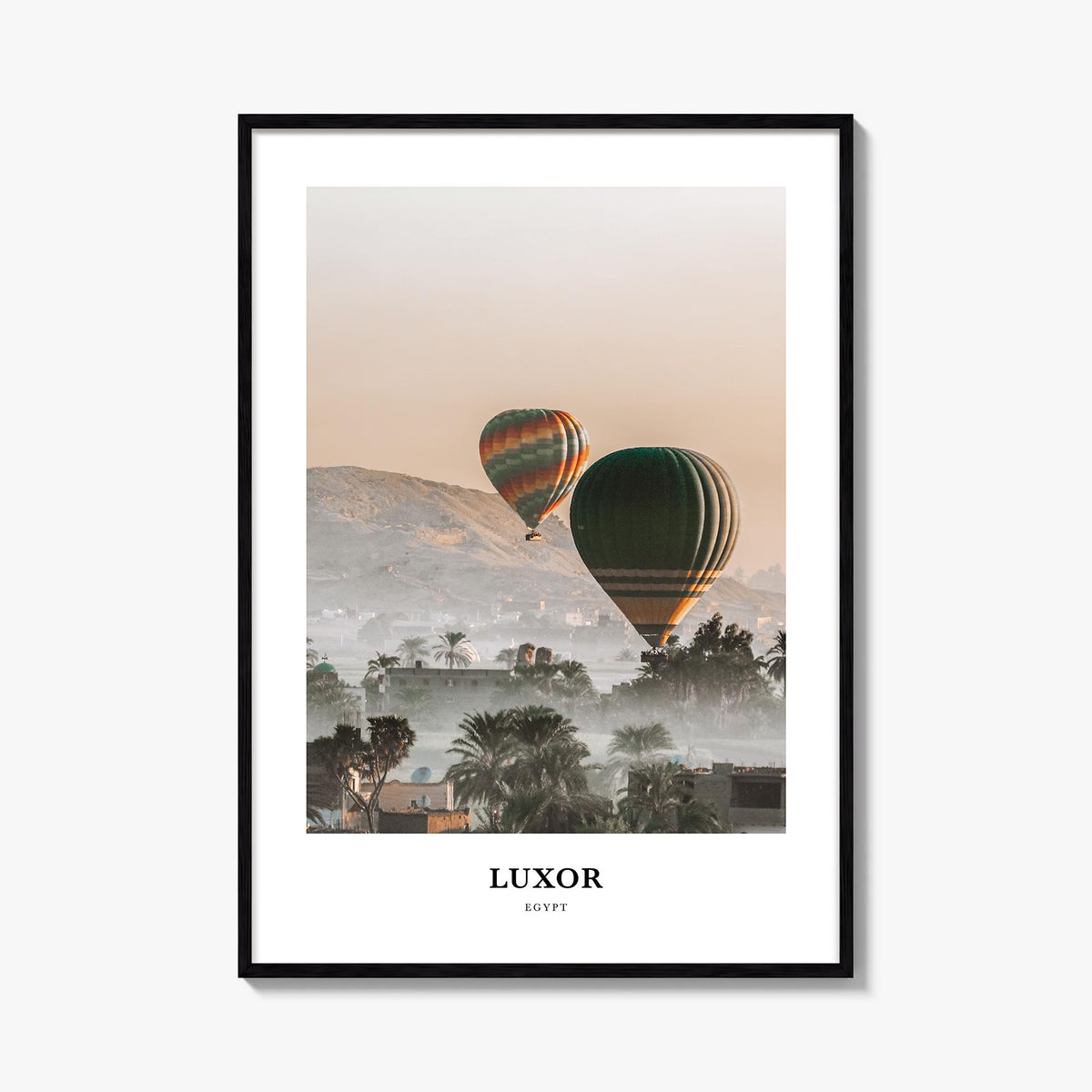Luxor colorful classic poster of Egypt – vertical wall art, unframed print shown in interior mockup