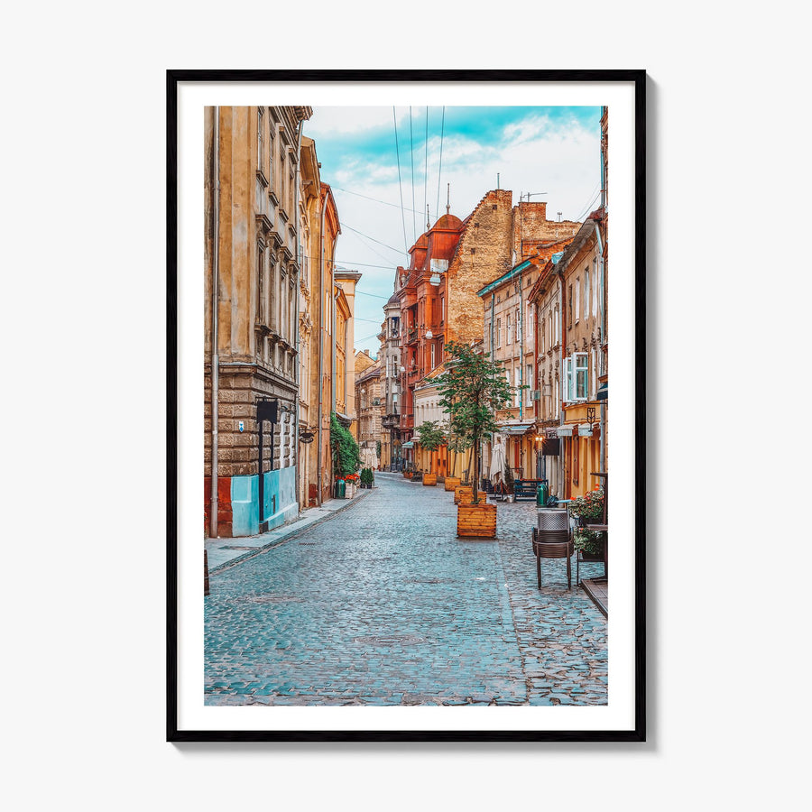 Lviv Photo Poster, framed poster mockup, white border