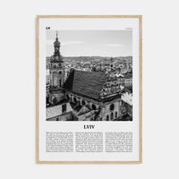 Lviv Poster Natural Wood / 8x12 in Nbourhood Travel B&W Poster